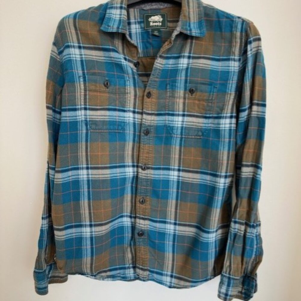 Mens Roots Canada small plaid shirt. 100% cotton - Picture 6 of 6